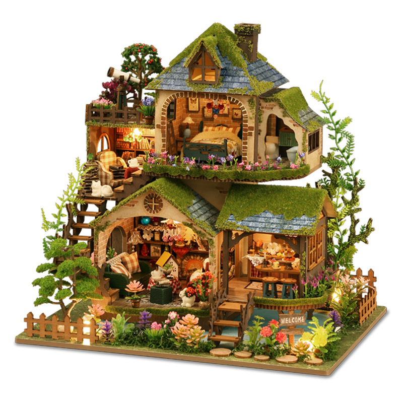 3D Printing House - DIY Forest Castle Wooden Dollhouse Miniature
