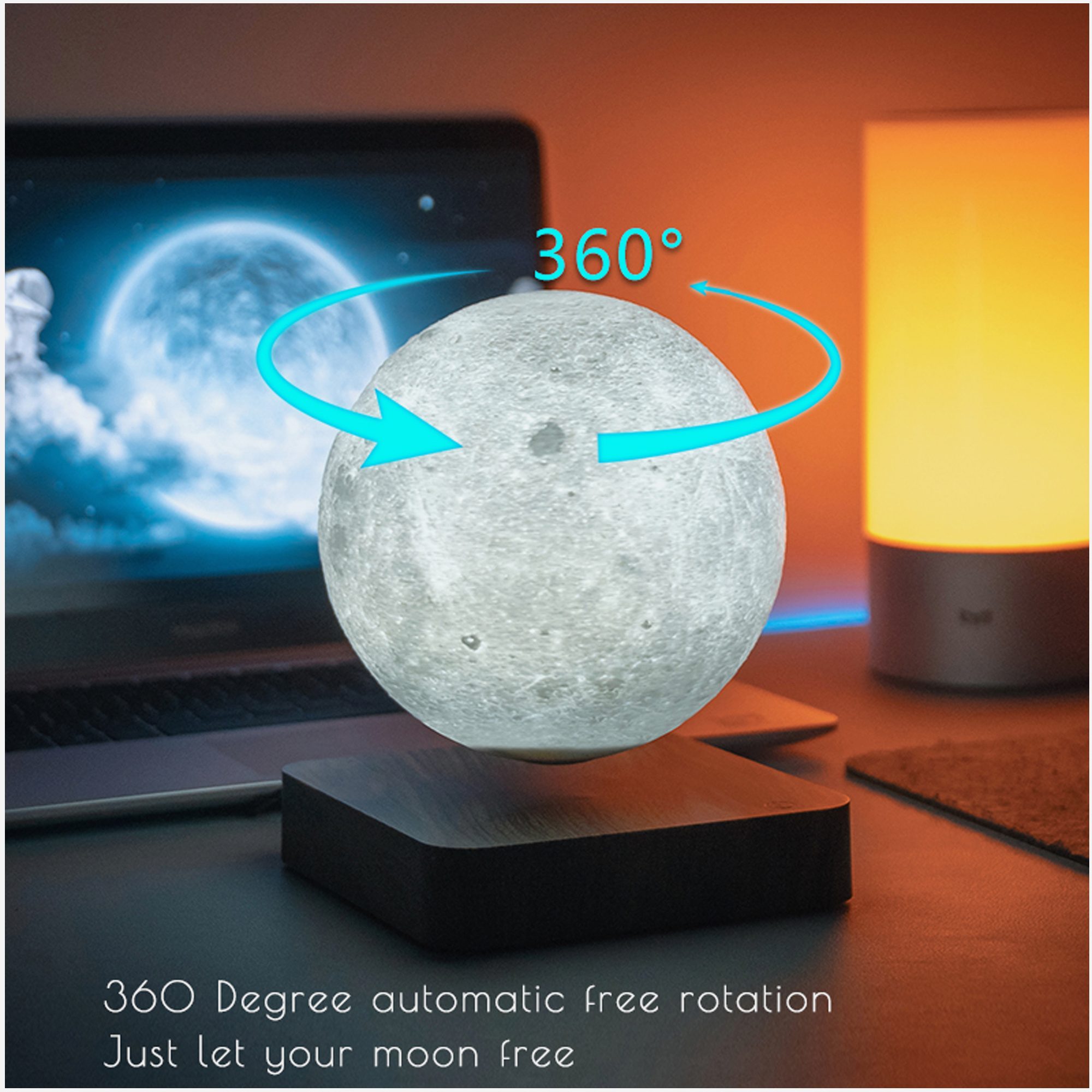3D Printing Design - Minimalist Magnetic Levitation Moon Lamp —