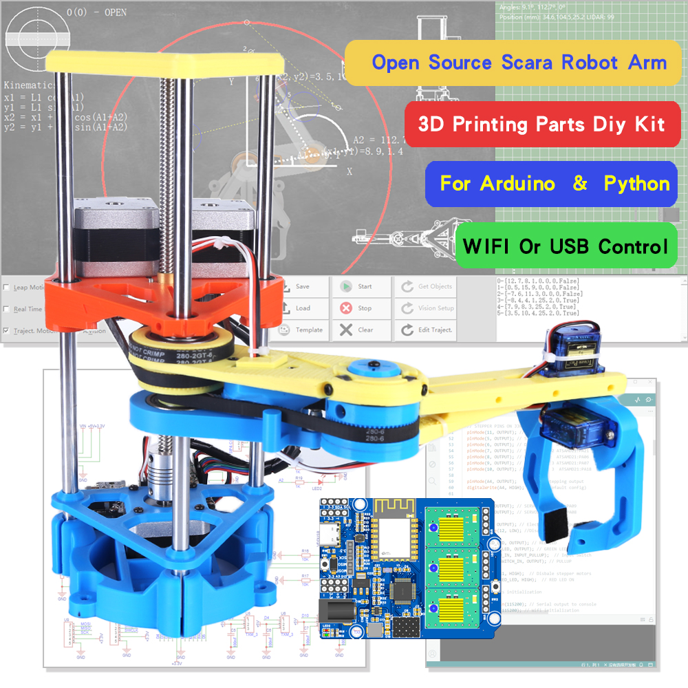 Multi Axis Scara Robot Arm 3D  - 3D Printing Robot Arm review and price