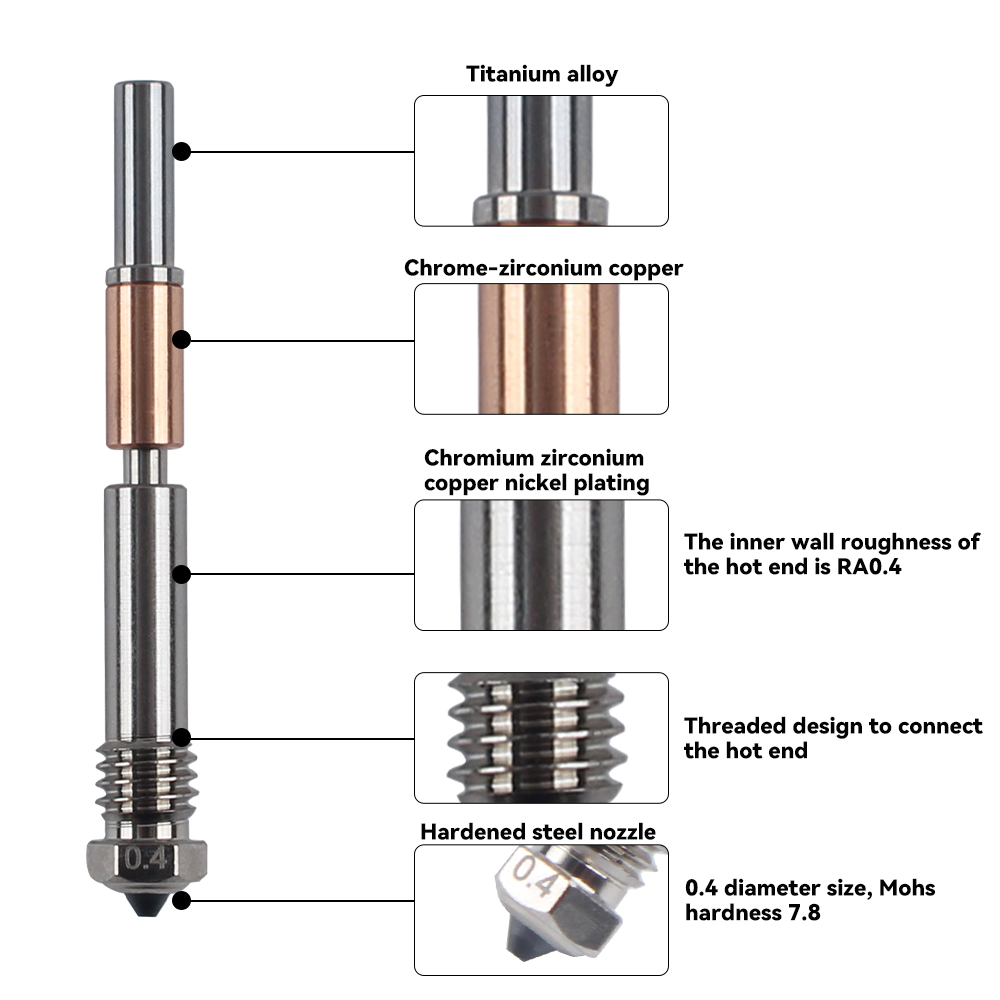New Hotend Integrated Nozzle F - 3D Printing Bambu Lab review and price