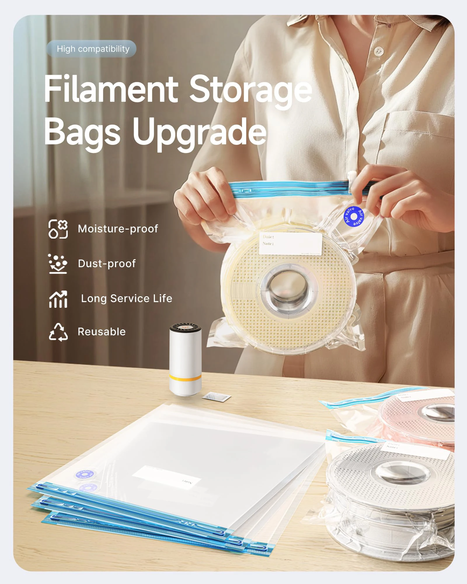 3D Printer Filament Vacuum Bag - 3D Printing Xyz review and price