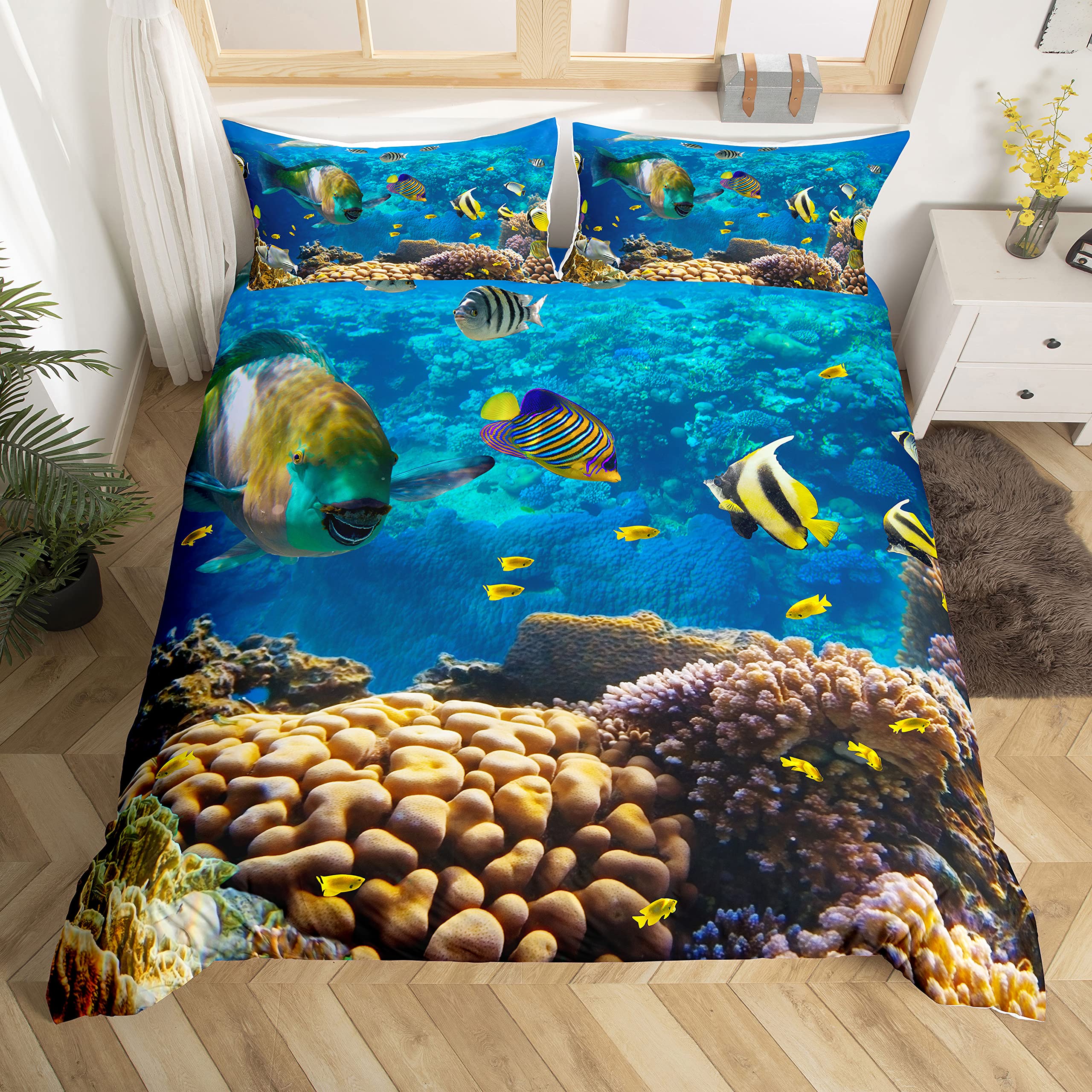 Fish Duvet Cover Set Ocean Bed - 3D Printing House review and price