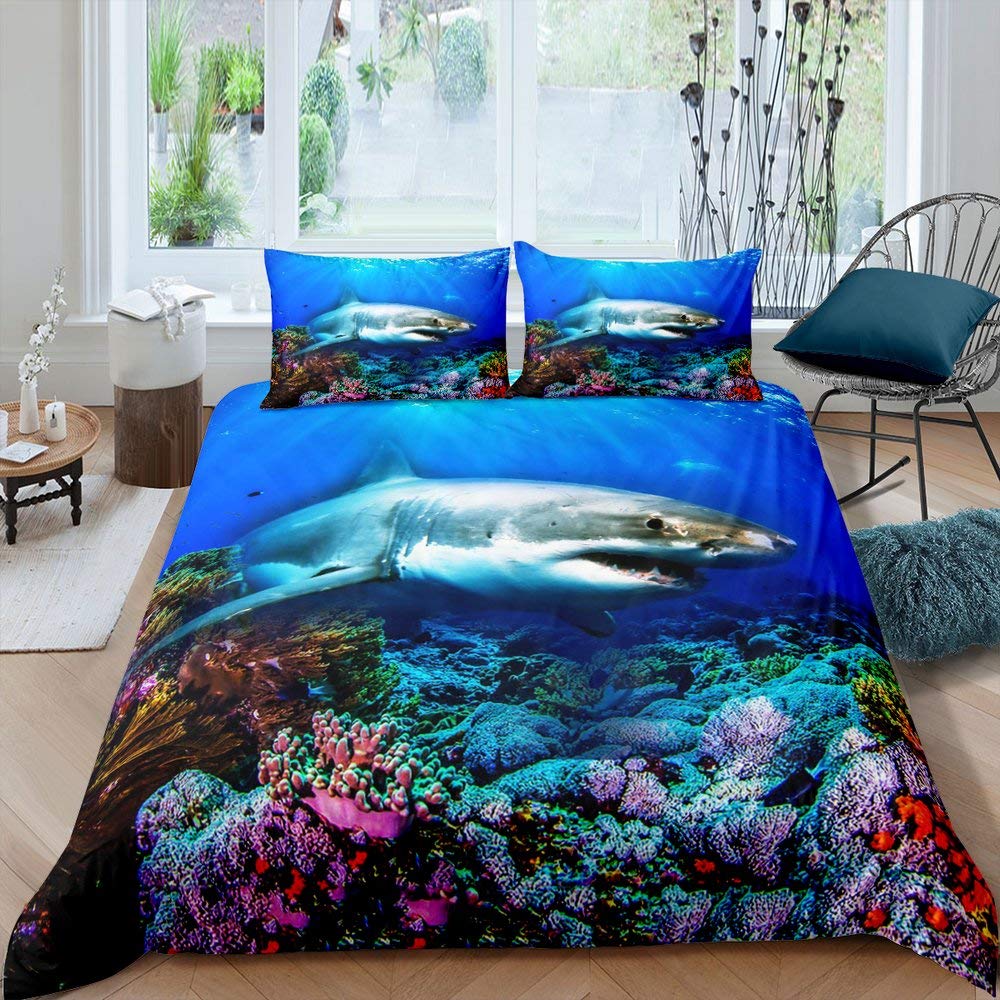 Fish Duvet Cover Set Ocean Bed - 3D Printing House review and price