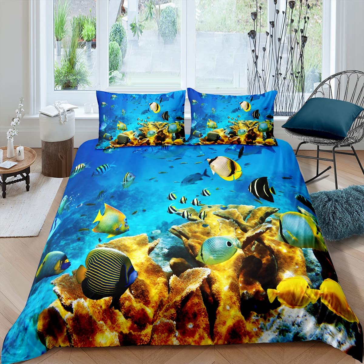 Fish Duvet Cover Set Ocean Bed - 3D Printing House review and price